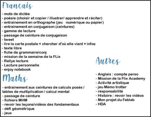 Apprendre avec les pédagogies coopératives le plan de travail dans ma