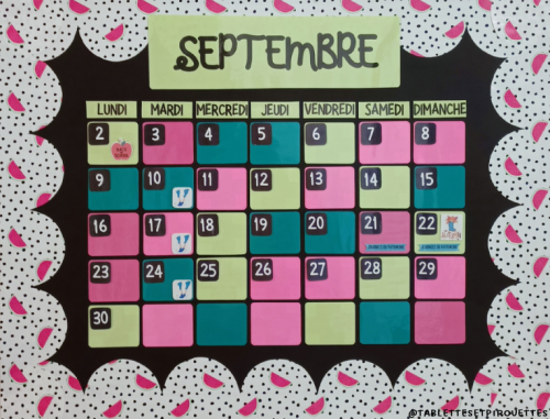 un calendrier perpétuel pour la classe Tablettes Pirouettes